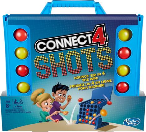 CONNECT 4 SHOTS
BOUNCE 'EM IN 4 THE WIN!
FORMEZ UN 4 EN LIGNE POUR GAGNER!
AGE 8+
2+ PLAYERS
ADULT ASSEMBLY REQUIRED, DOIT ÊTRE ASSEMBLÉ PAR UN ADULTE.
E.3578
Hasbro Gaming