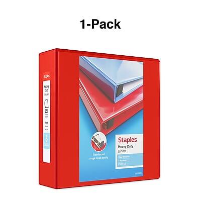 1-Pack  
Staples Heavy Duty Binder  
650 Sheets  
3 Reinforced Rings  
Open Easily