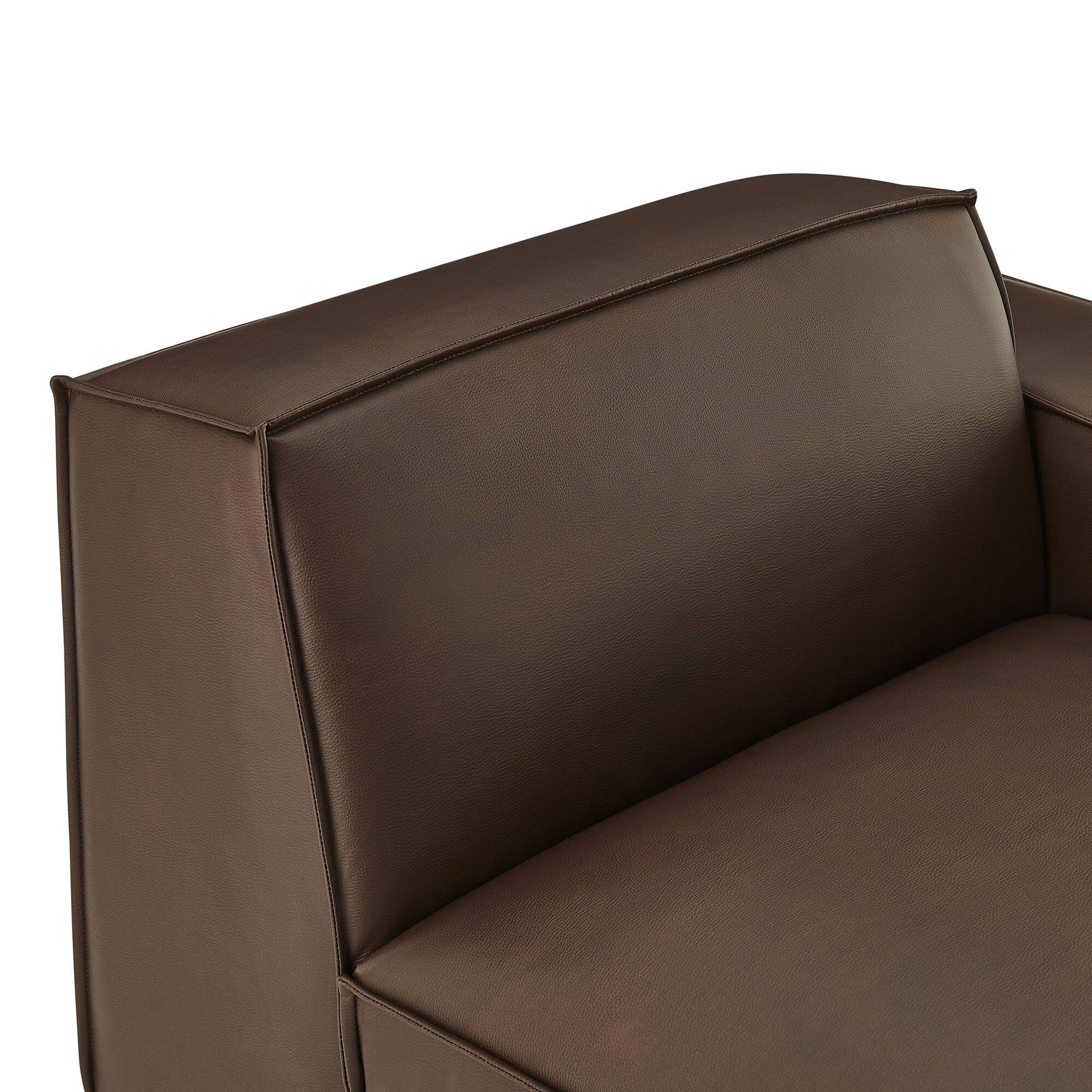 Alt View 6. Modway - Restore Vegan Leather Right-Facing Modular Lounge Chair by Modway - Espresso.