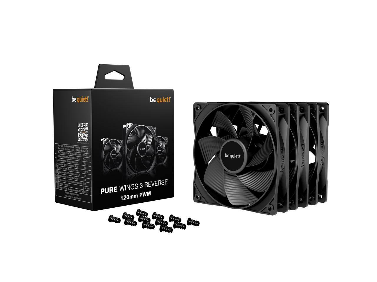 be quiet!  
PURE WINGS 3 REVERSE  
120mm PWM  

be quiet!  
PURE WINGS 3 REVERSE  
120mm PWM