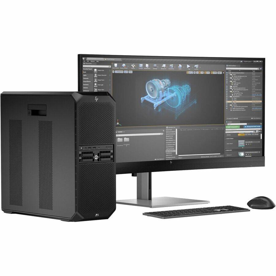 Alt View 4. HP - HP Z6 G5 A Workstation - 1 x AMD Ryzen Threadripper PRO 7955WX - 32 GB - 1 TB SSD - Tower - Black - Smart Buy - AMD PRO - Black.