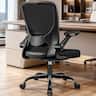KERDOM - Colorful Mesh Ergonomic Office Chair with Adjustable Lumbar Support & Height, Swivel Desk Chair with Flip-up Arms, Tilt - Black