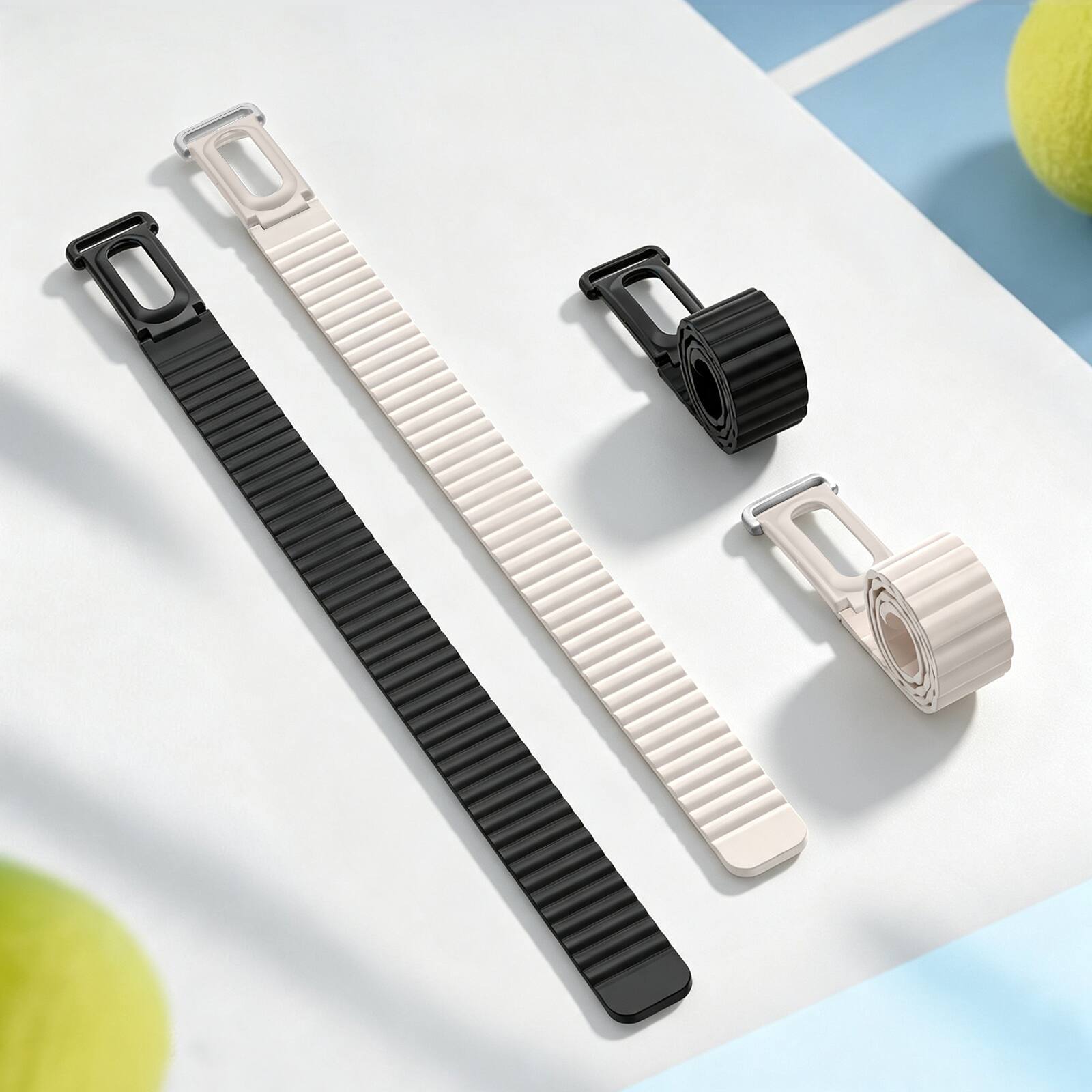 Alt View 4. Fintie - Magnetic Silicone Sport Band for Google Fitbit Air, Soft Silicone Solo Loop Adjustable Strap Replacement Wristband - Black.