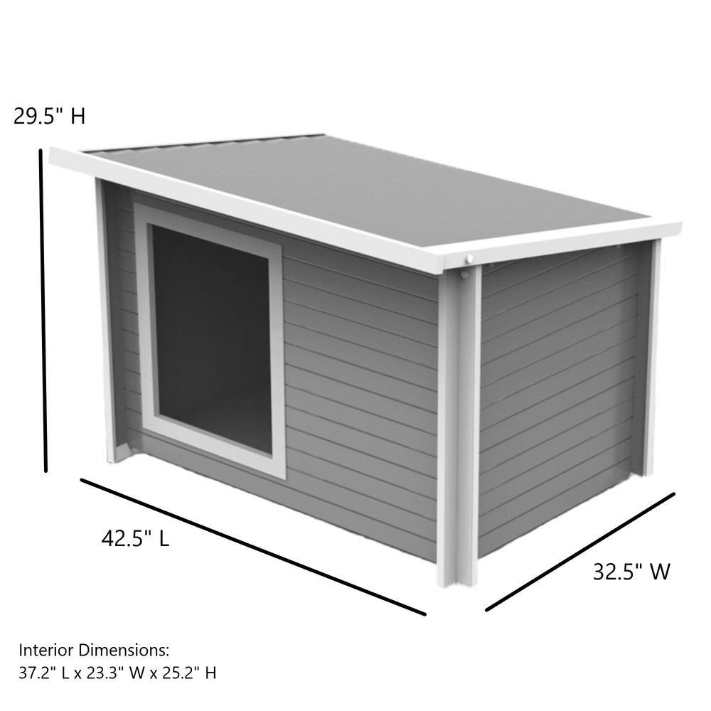 29.5" H  
42.5" L  
32.5" W  

Interior Dimensions:  
37.2" L x 23.3" W x 25.2" H