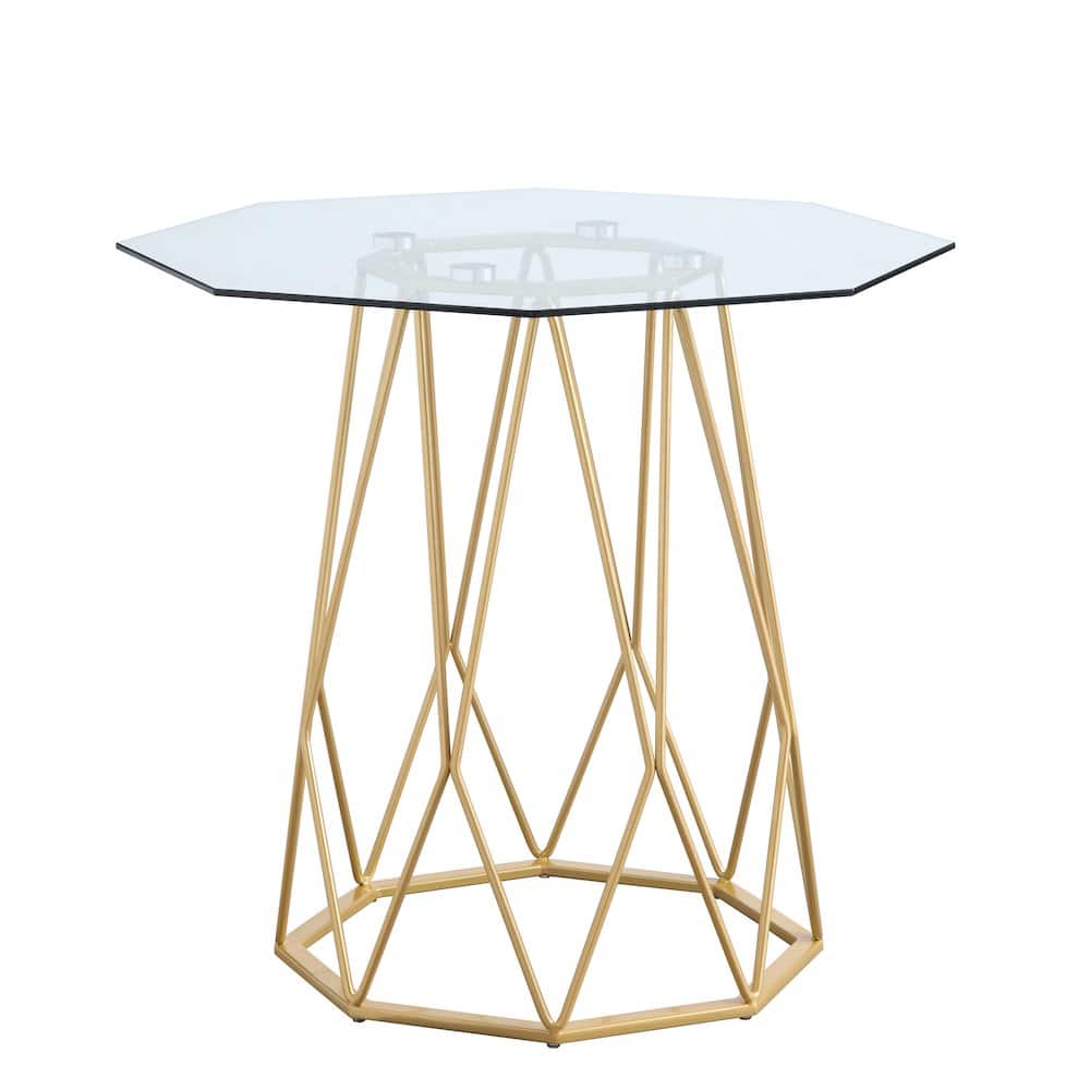 Furniture of America - Growder Contemporary Glass Top End Table - Gold