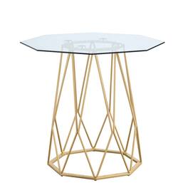 Furniture of America - Growder Contemporary Glass Top End Table - Gold