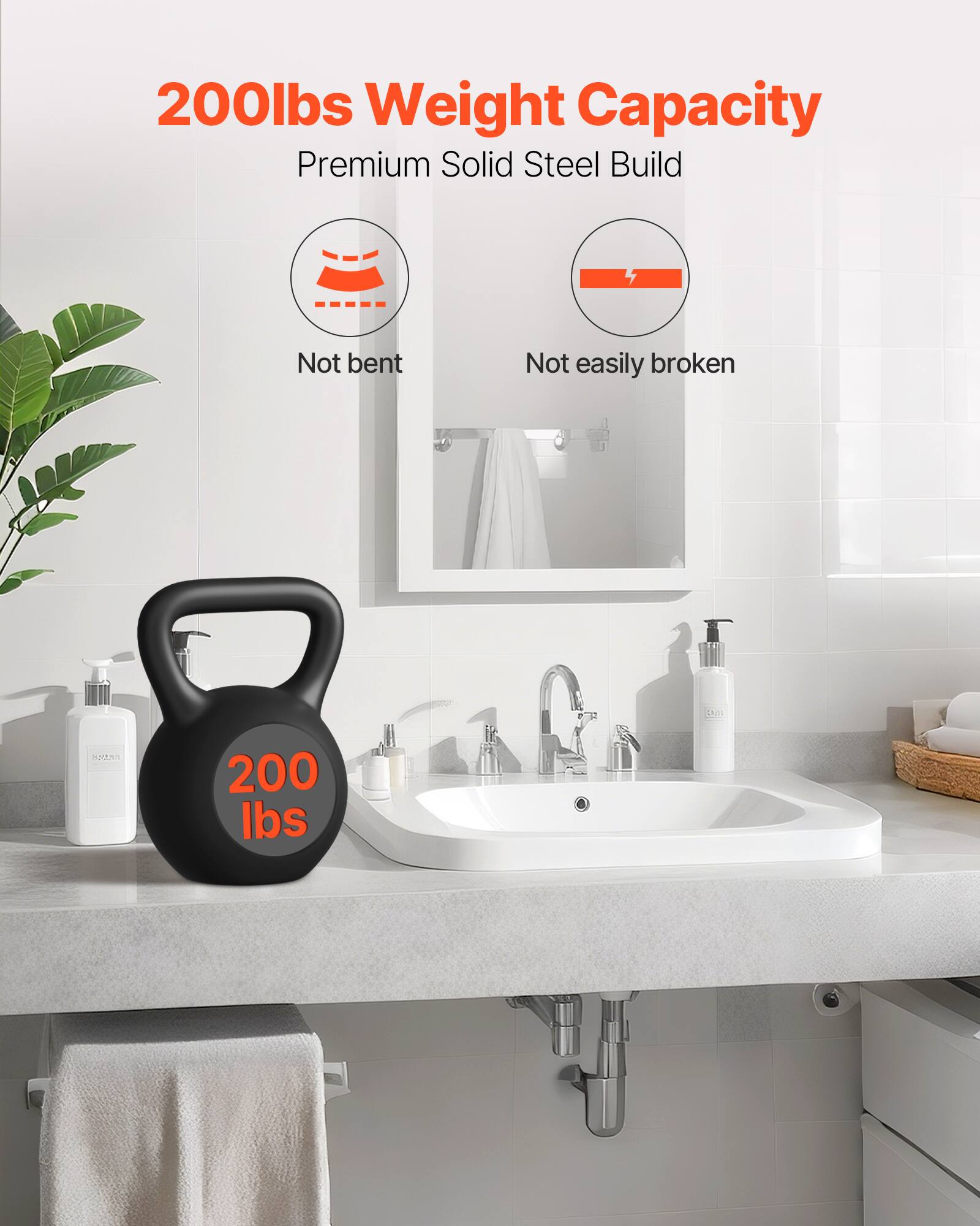 200lbs Weight Capacity, Premium Solid Steel Build, Not bent, Not easily broken, 200 lbs