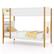 Front. Costway - 2-in-1 Twin Over Bunk Bed Frame with Integrated Ladder & Safety Guardrails - White & Natural.