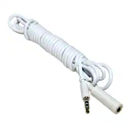 HQRP - 3.5 mm TRRS Headset Extension Cable - Male to Female, 6.5 ft, Stereo Audio Mic Cord - White
