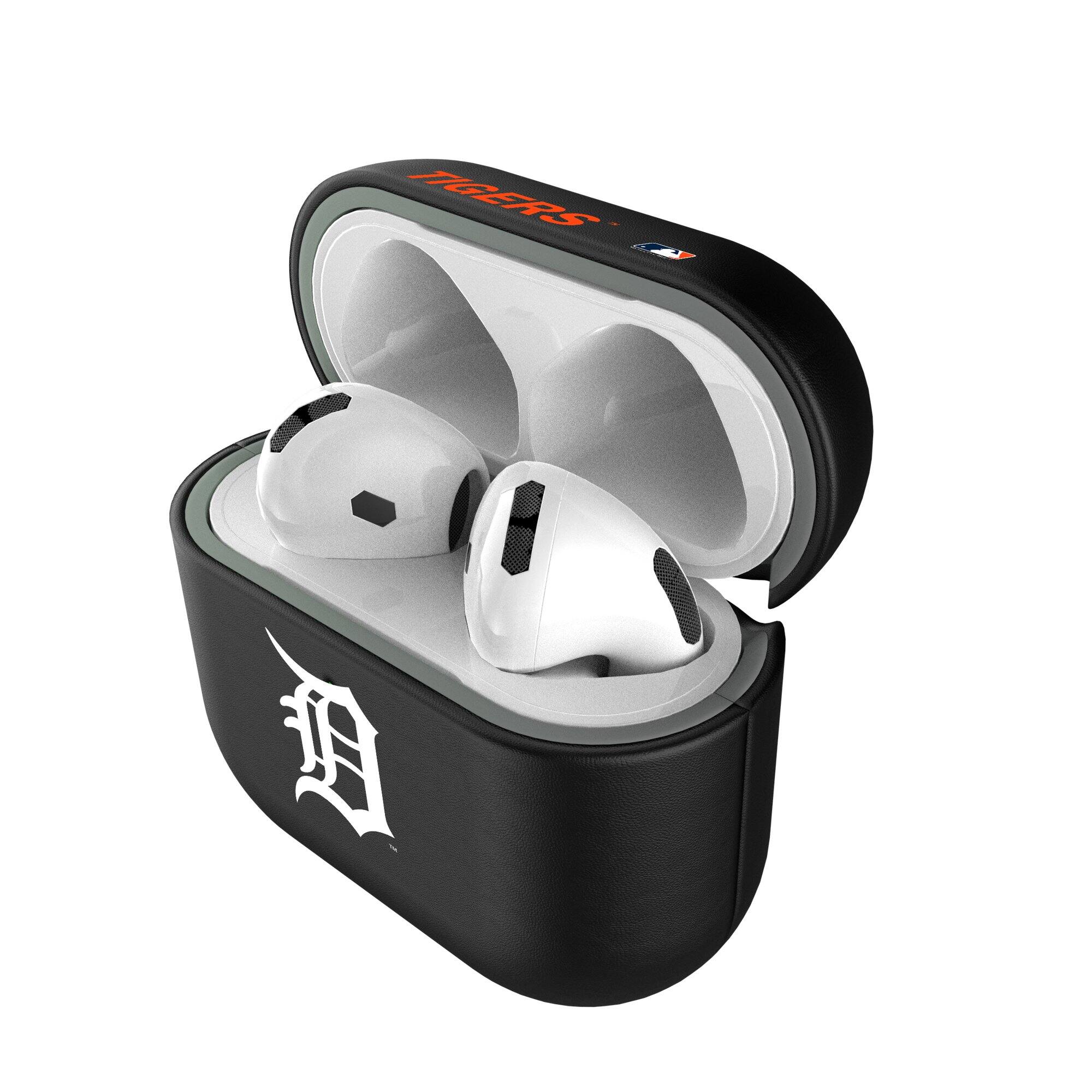 Alt View 3. Keyscaper - Detroit Tigers Detroit Tigers Insignia AirPods 4th Generation Case Cover - No Size - Black.