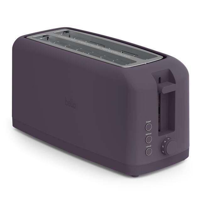 Bella - Fits-anywhere Kitchenware: 4-Slice Slim Toaster with Long Wide Slots - Plum