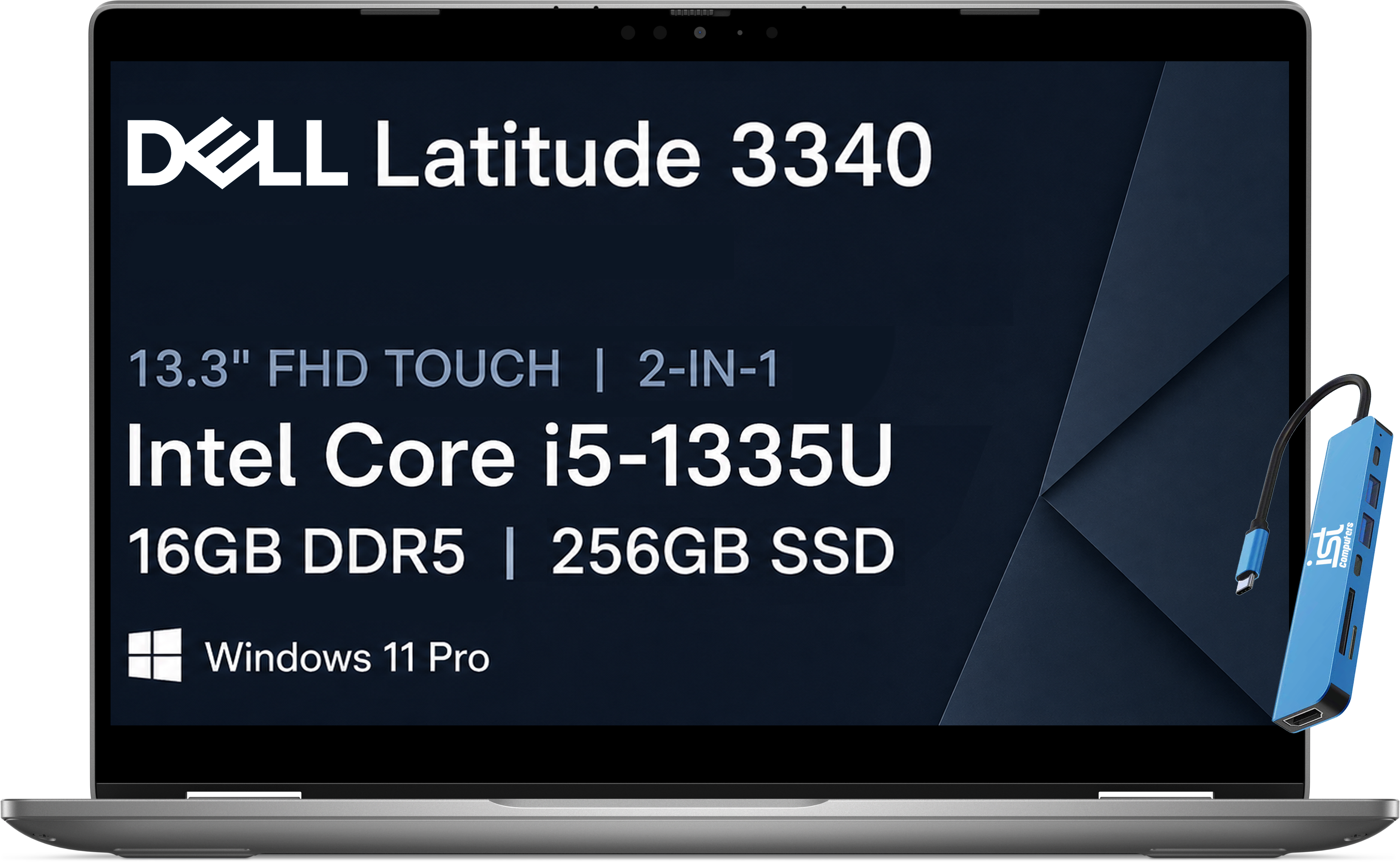 Dell - Upgraded - 13'' FHD 2-in-1 Business Laptop - Latitude Touchscreen - Intel Core i5 - 16GB DDR5 RAM - 256GB SSD - Backlit - Win 11Pro - Gray