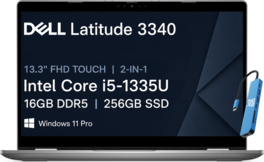 Dell - Upgraded - 13'' FHD 2-in-1 Business Laptop - Latitude Touchscreen - Intel Core i5 - 16GB DDR5 RAM - 256GB SSD - Backlit - Win 11Pro - Gray