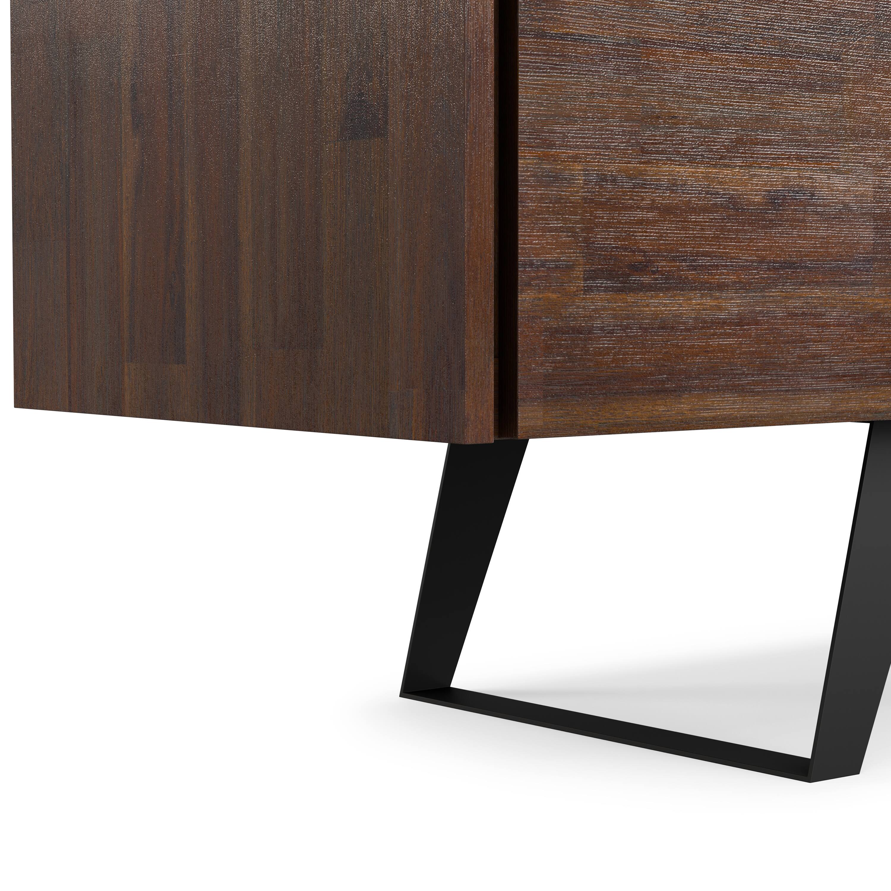 Alt View 4. Simpli Home - Lowry SOLID ACACIA WOOD 72 inch TV Media Stand in Distressed Charcoal Brown For TVs up to 80 inches - Distressed Charcoal Brown.