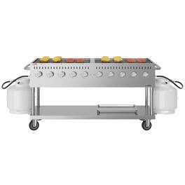 Koolmore - 72 in. Commercial Mobile Outdoor Propane Gas Grill, ETL Listed in Stainless-Steel (KM-CGM-72) - Stainless Steel