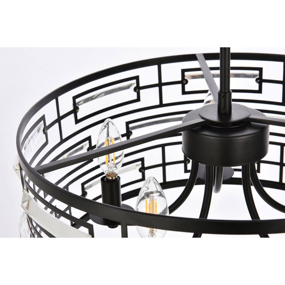 Alt View 1. Elegant Lighting - Kennedy 18.5 inch pendant in black - Black.
