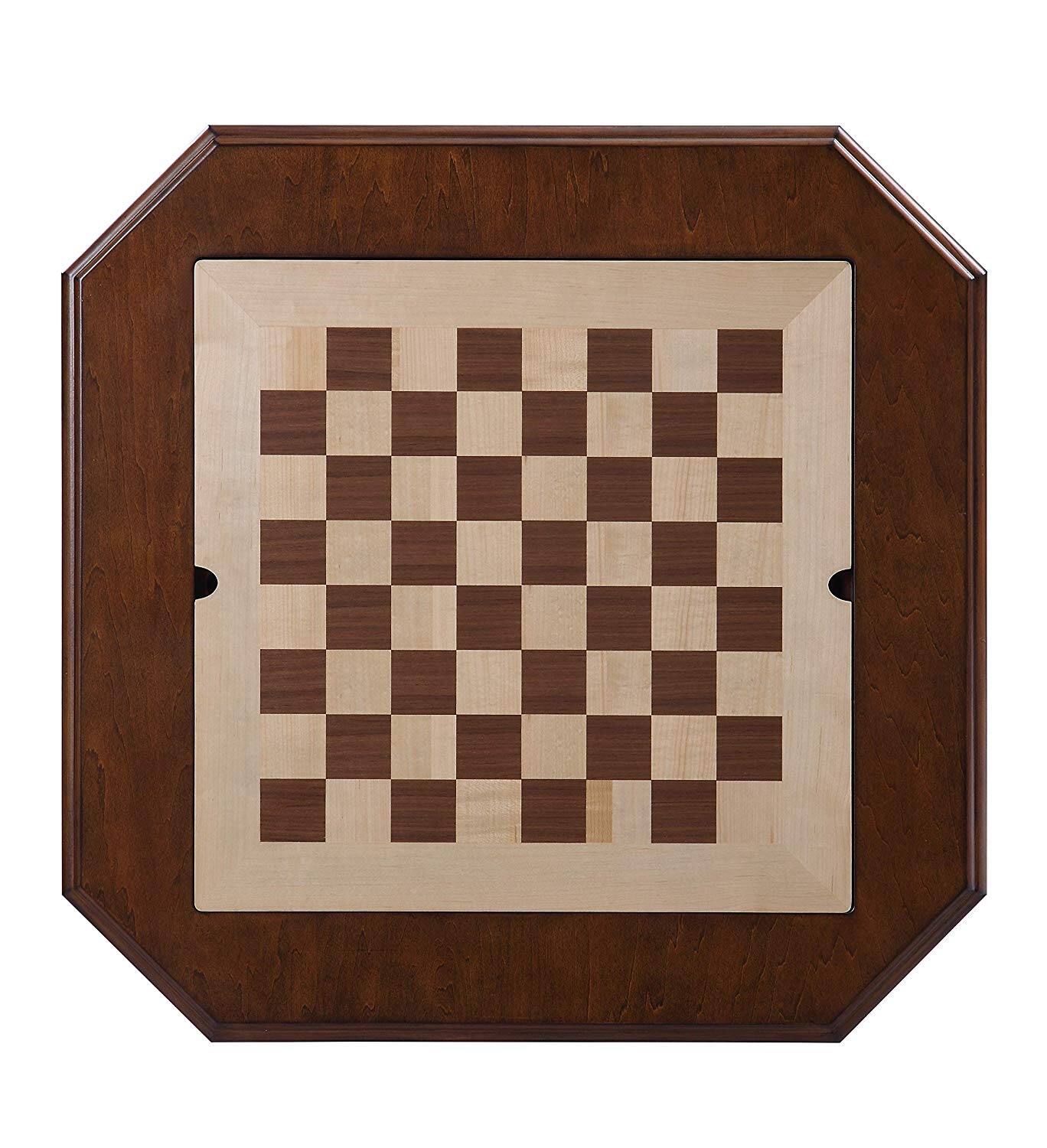 Back. Manhattan Lane - Wooden Game Table with Drawer and Reversible Game Tray - Brown.