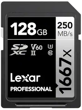 Lexar - Professional SDXC 1667X UHS-II, V60 128 GB