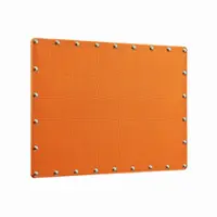 Linon Home Décor - Reis 24" x 36" Burlap Nailhead Bulletin Board - Orange - Front_Zoom