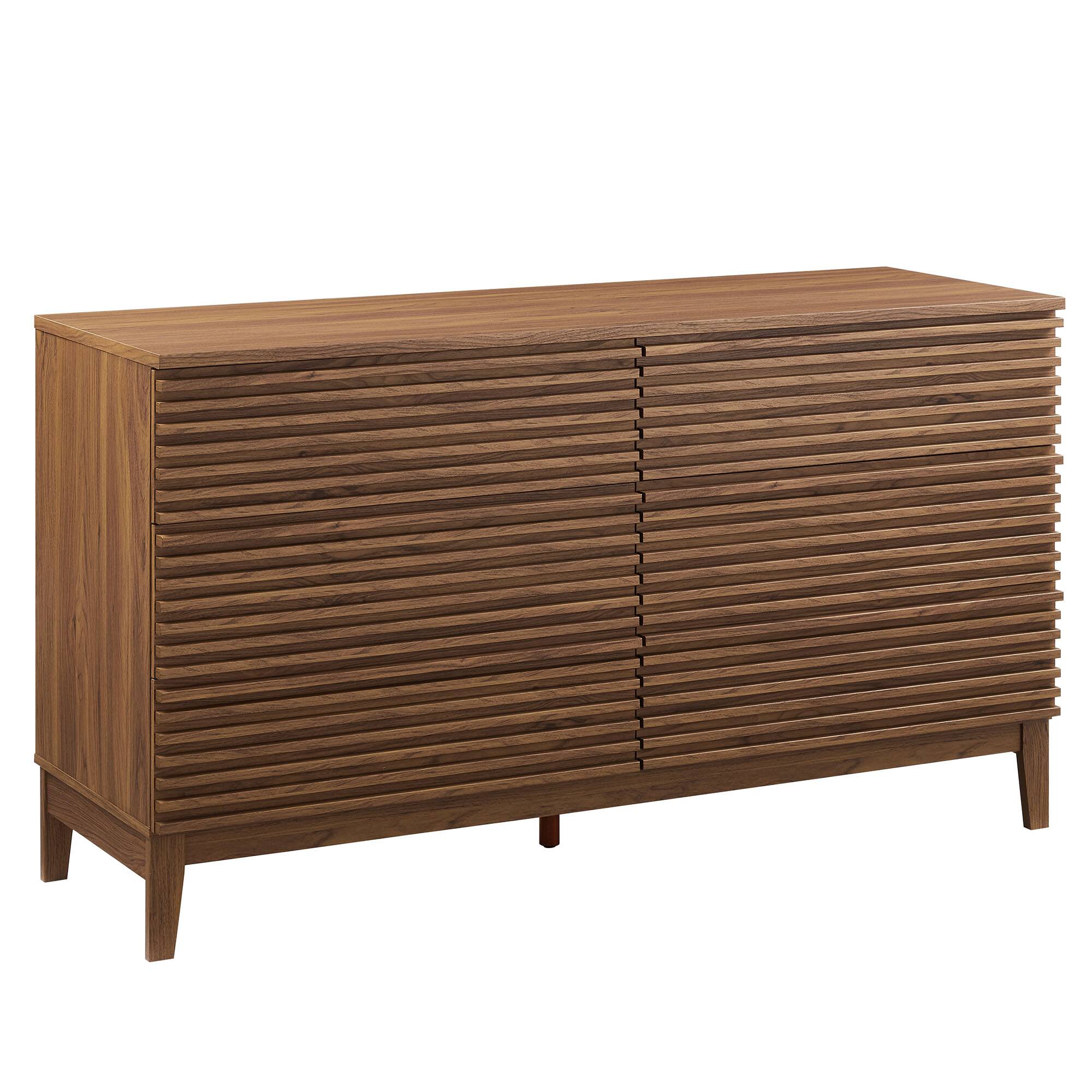 Angle. Modway - Render 63" 6-Drawer Dresser by Modway - Walnut.