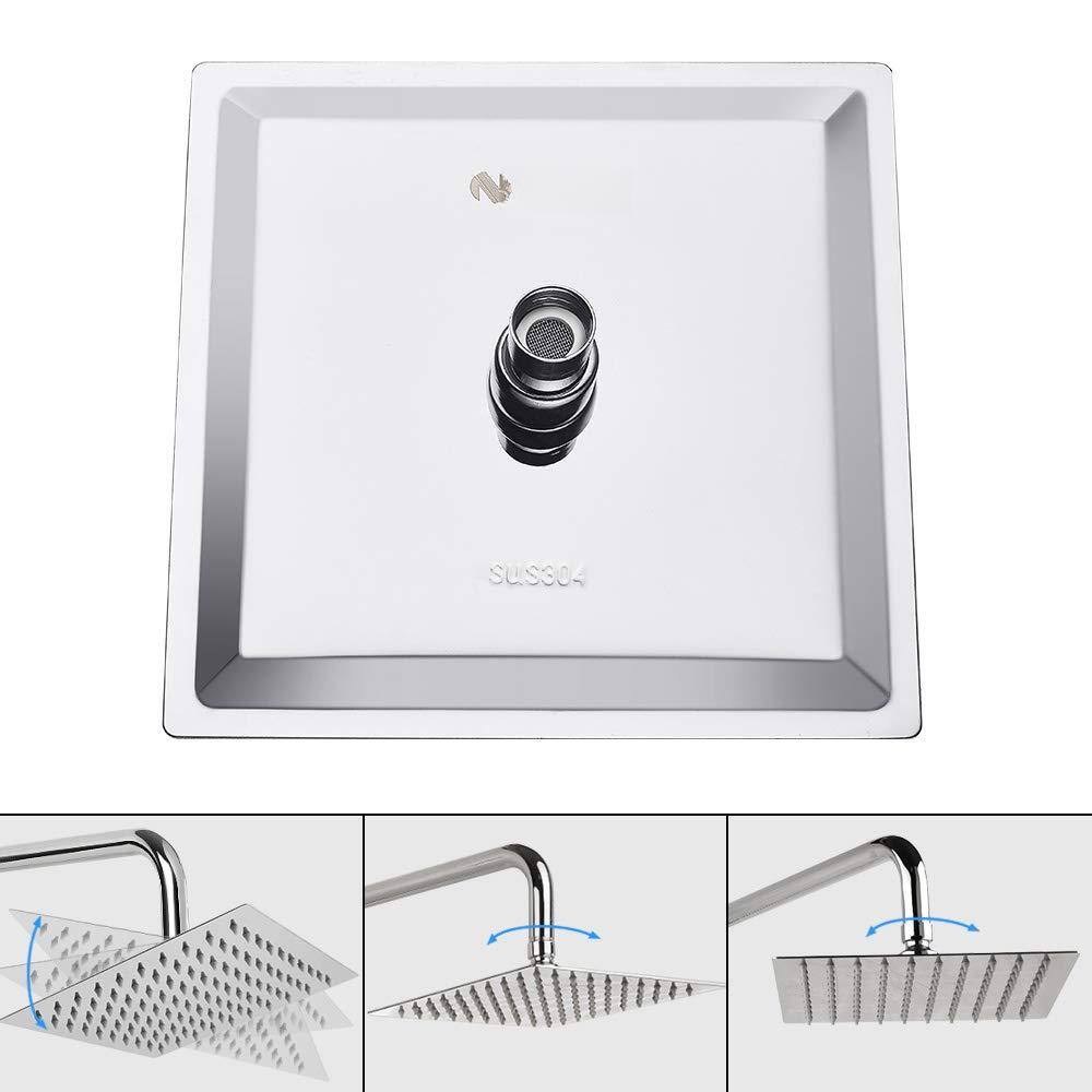 Alt View 4. Paradigms Interiors - Rain Shower Head High Flow Stainless Square Rainfall Design Awesome Experience Even At Low Water Chrome Finish - Matte Black-16 Inch.