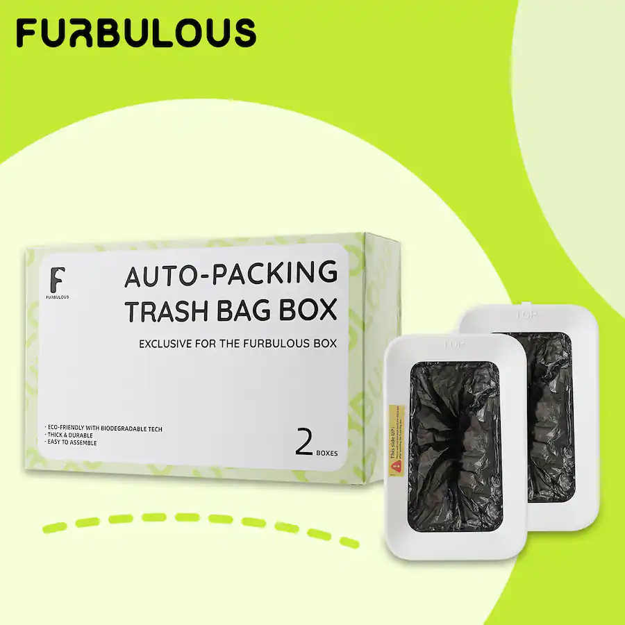 2 Pack Trash Bag Box for Furbulous Cat Litter Box, Automatic Packing ...