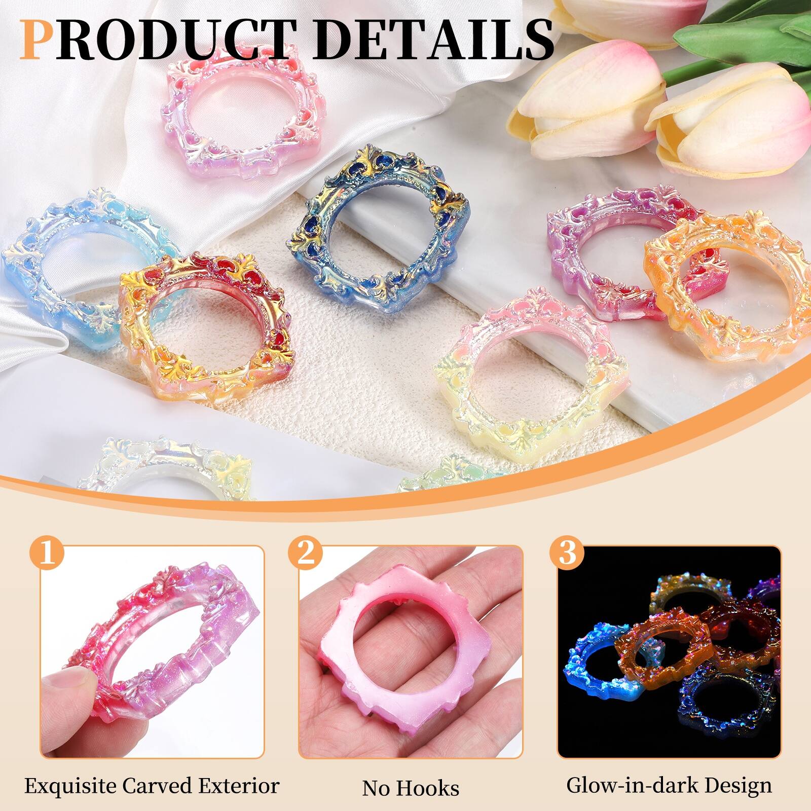 PRODUCT DETAILS

1. Exquisite Carved Exterior
2. No Hooks
3. Glow-in-dark Design