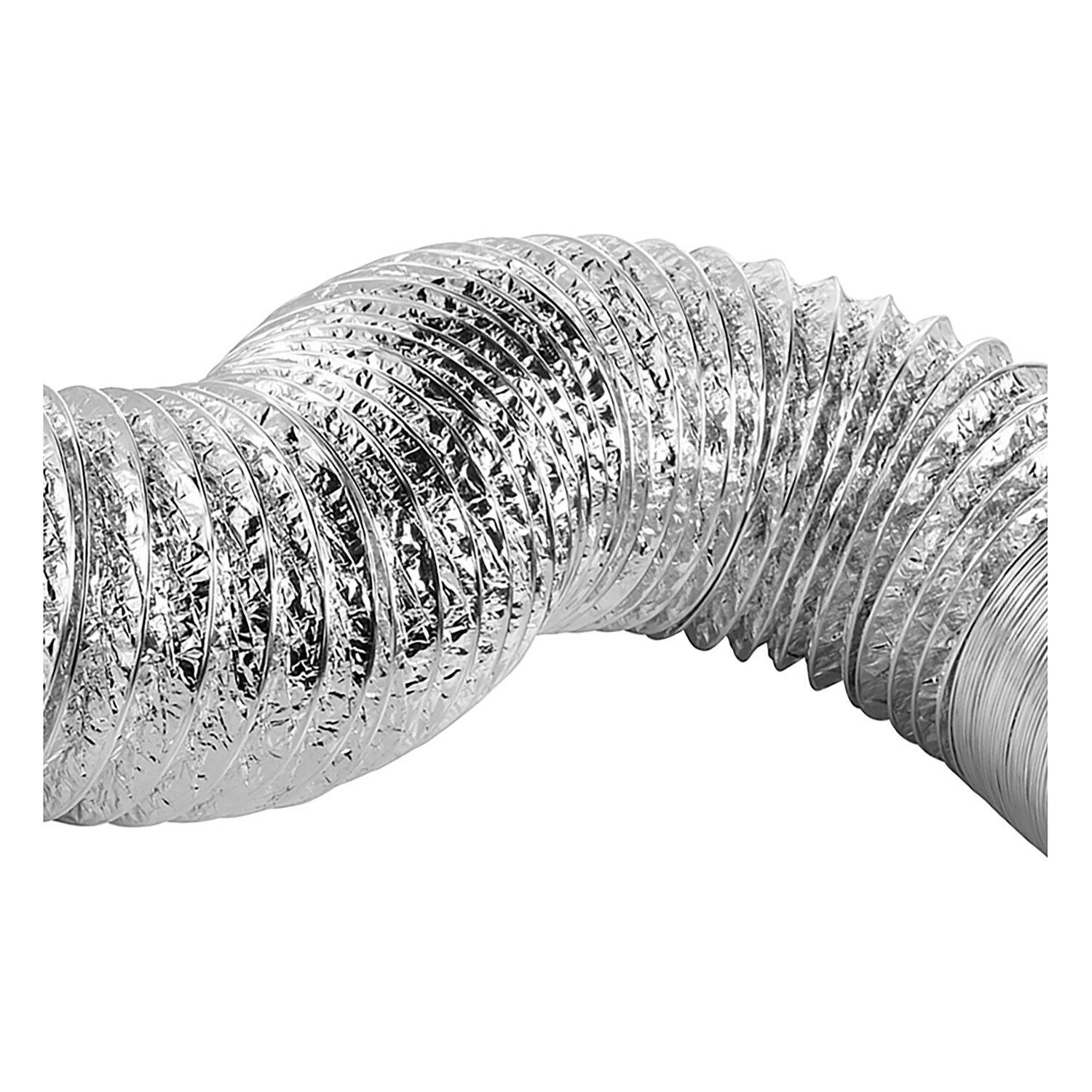 Back. Lambro - 4" UL 2158A Clothes Dryer Foil Flex Transition Duct 50 ft.