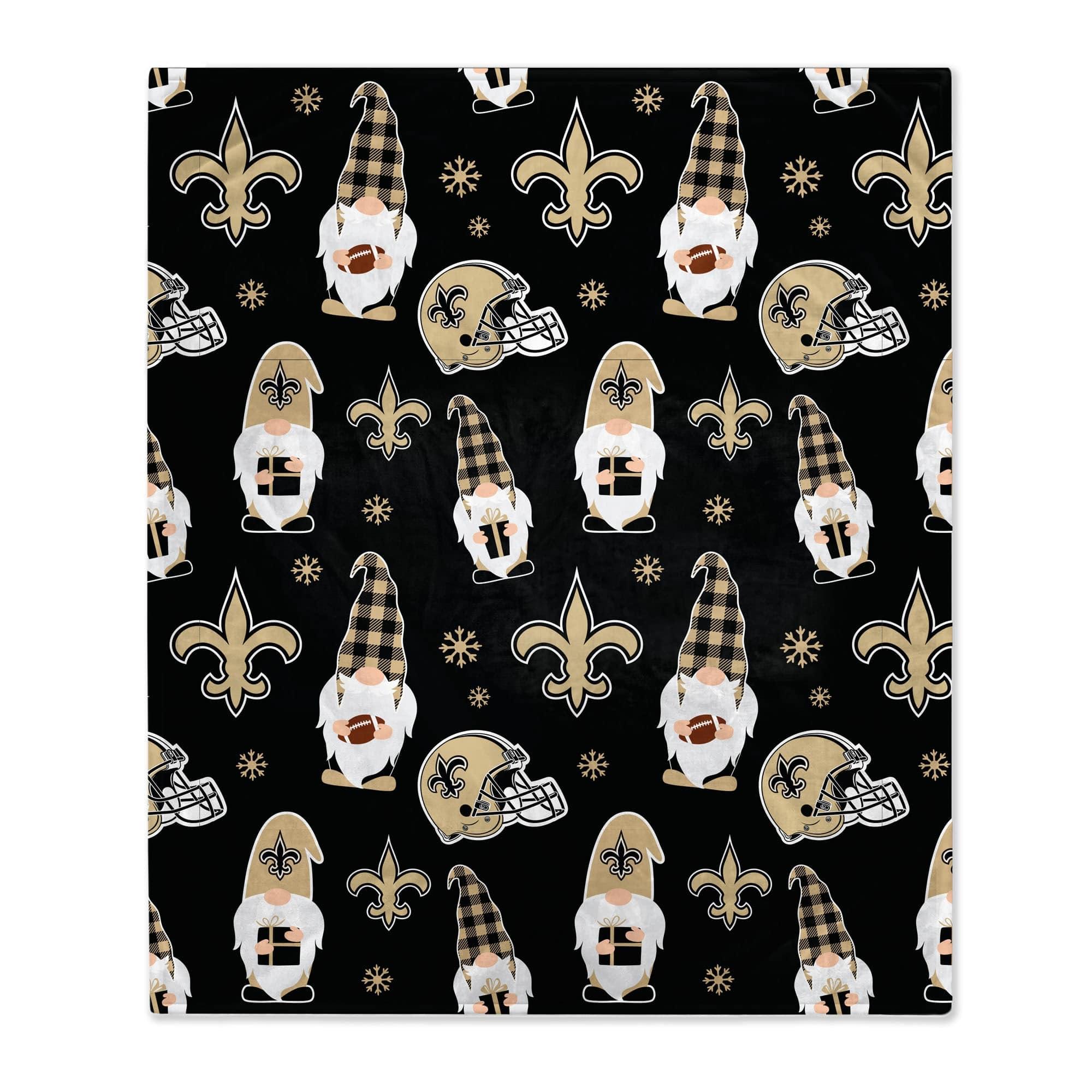 Pegasus - New Orleans Saints 60" x 70" Gnome Helmet Blanket - Multicolor