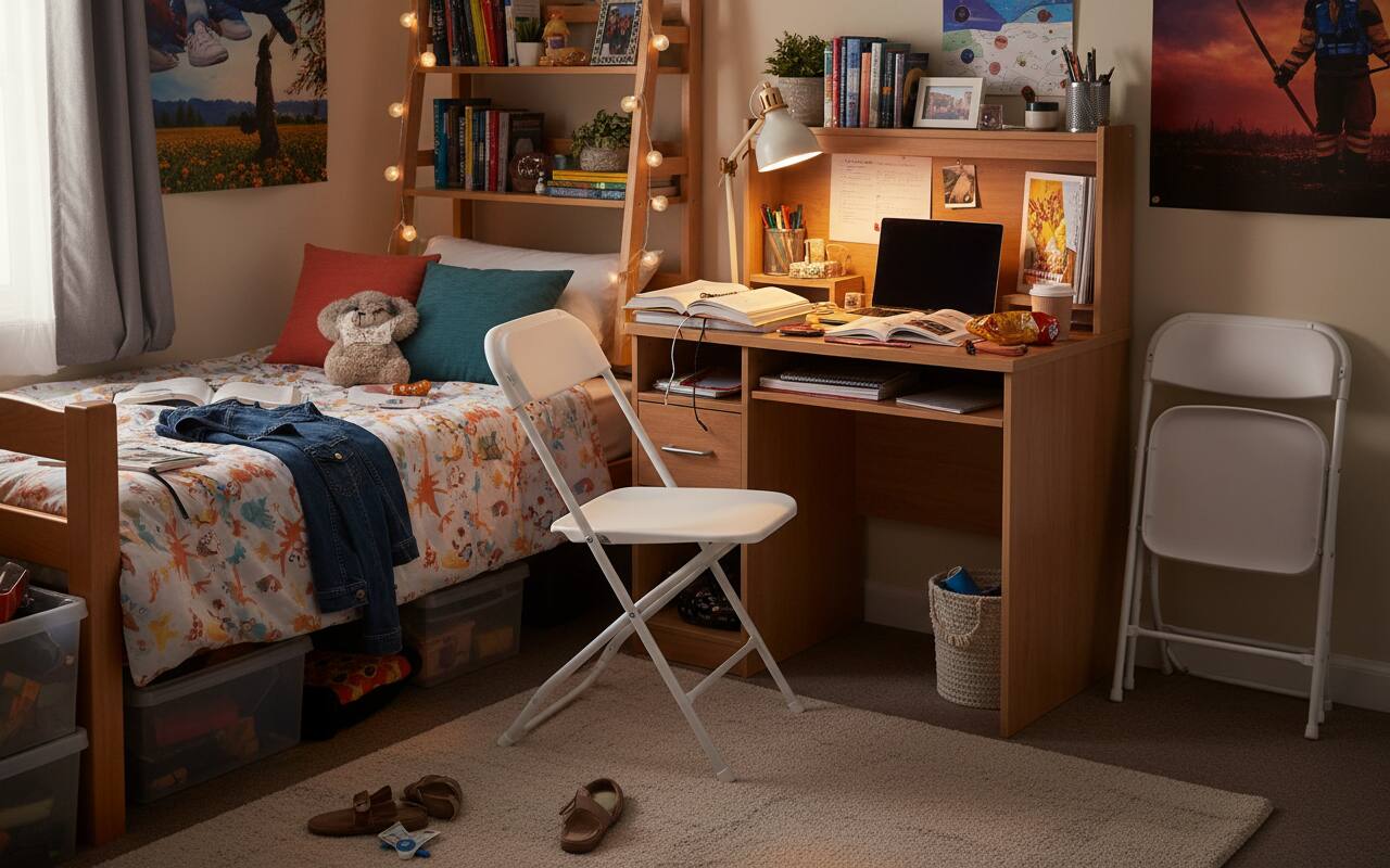 Angle. AOITUN - Folding Chair 10 Pack Plastic Foldable for Daily Use - Perfect for Dorm Rooms - White.