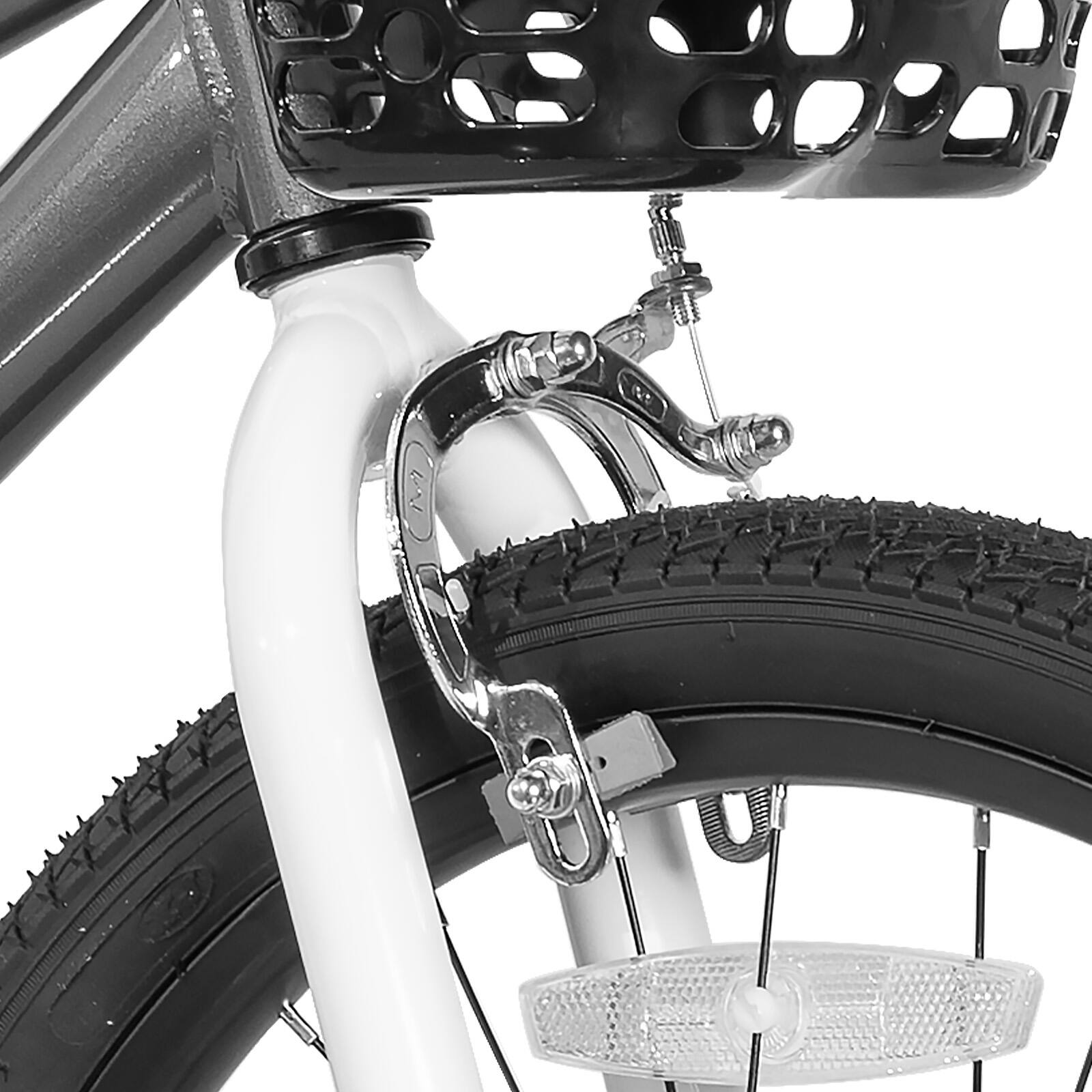 Alt View 4. JOYSTAR - JOYSTAR Pluto 18" Kids Bike with Light Up Training Wheels, Kids' Bicycle for Boys Girls Ages 5-9, Children Bikes, Grey - Grey.