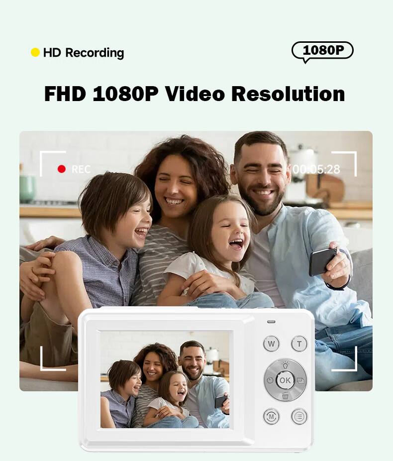 HD Recording  
FHD 1080P Video Resolution  
1080P  
REC 00:05:28  
W T OK M