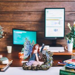 FC Design - 13.25"W Fairy with Peacock Figurine Statue Office Desk Tabletop Home Decor Gift - Multi-Color