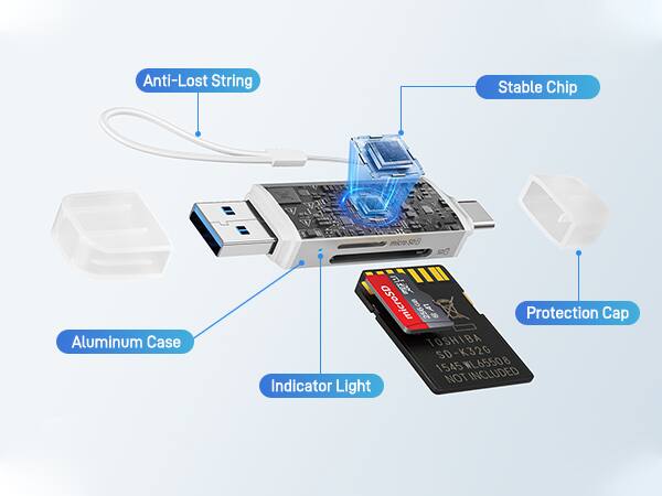 Anti-Lost String  
Stable Chip  
Aluminum Case  
Protection Cap  
Indicator Light  
TOSHIBA SD-K320 1545 WL65508 NOT INCLUDED