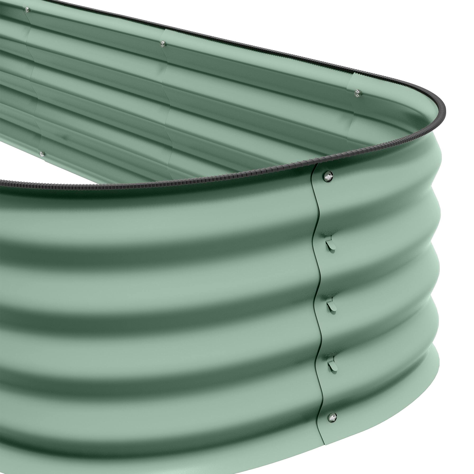 Alt View 7. Outsunny - 6.5' x 2' x 1' Galvanized Raised Garden Bed Kit, Outdoor Metal Elevated Planter Box with Safety Edging - Green.