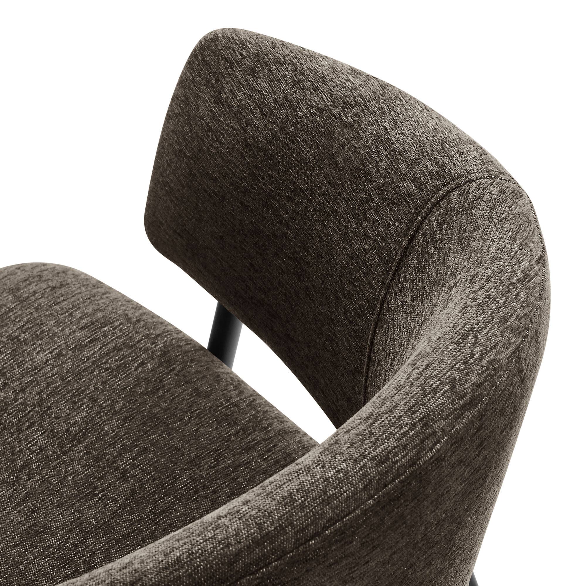 Alt View 4. Modway - Nella Upholstered Heathered Chenille Dining Chairs Set of 2 by Modway - Black.