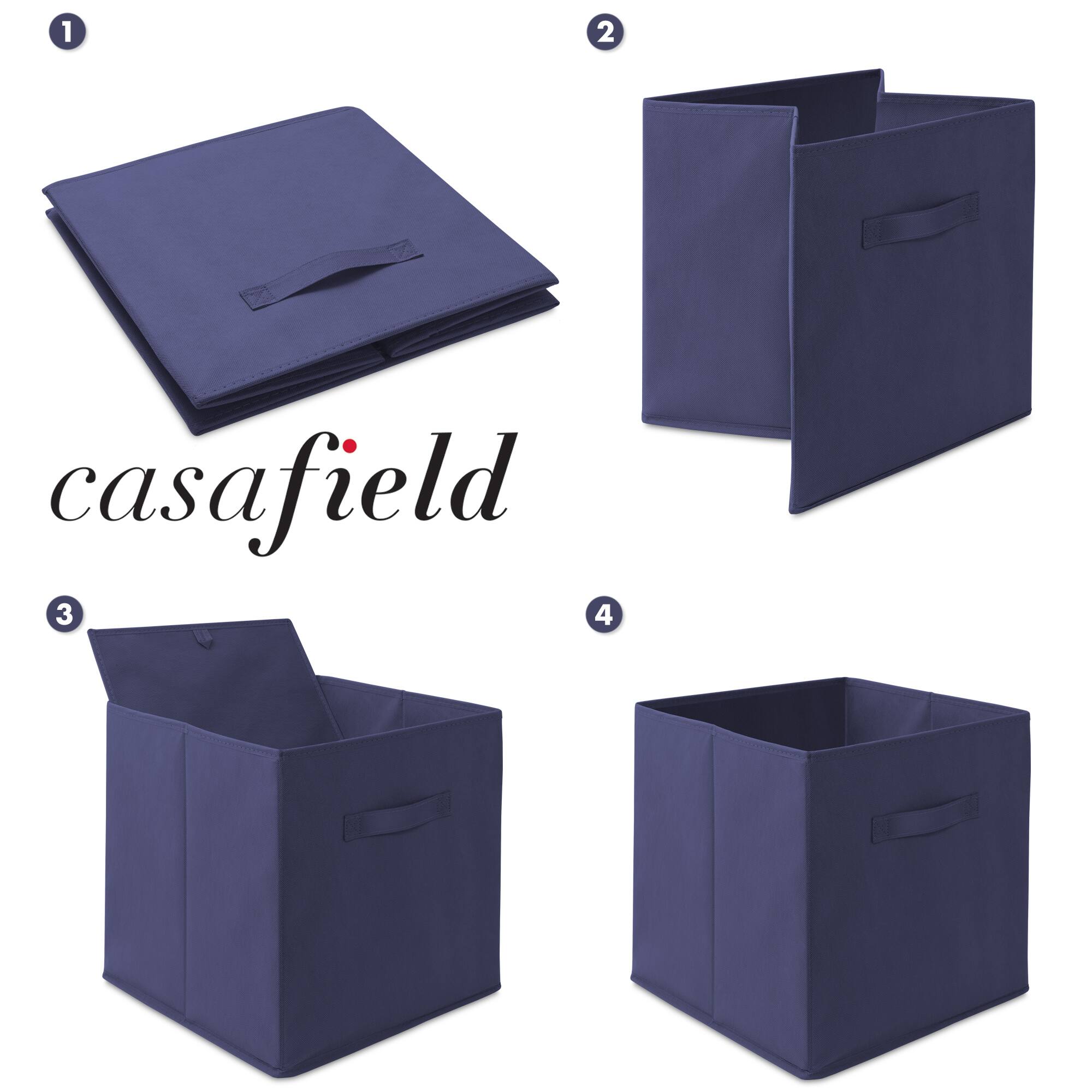 Alt View 5. Casafield - (Set of 12) Collapsible Fabric Cubes - Storage Bins - Navy Blue.