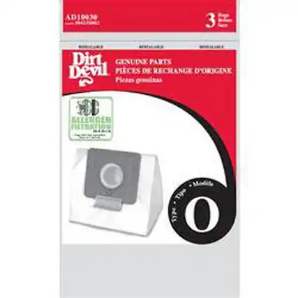 ADI0030
3 Pieces
Dirt Devil
GENUINE PARTS
PIÈCES DE RECHANGE D'ORIGINE
Pleas gresinas
ALLERGEN FILTER
Type O