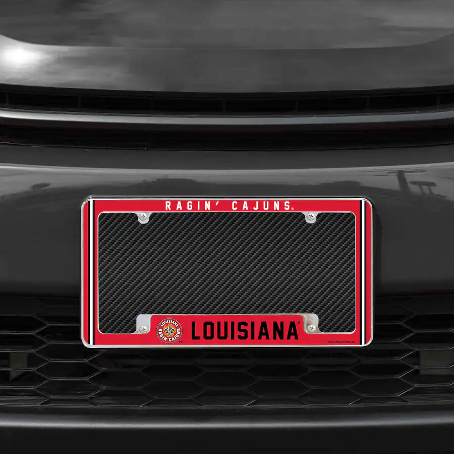 Rico Industries Louisiana Lafayette Ragin' Cajuns Chrome Metal License ...