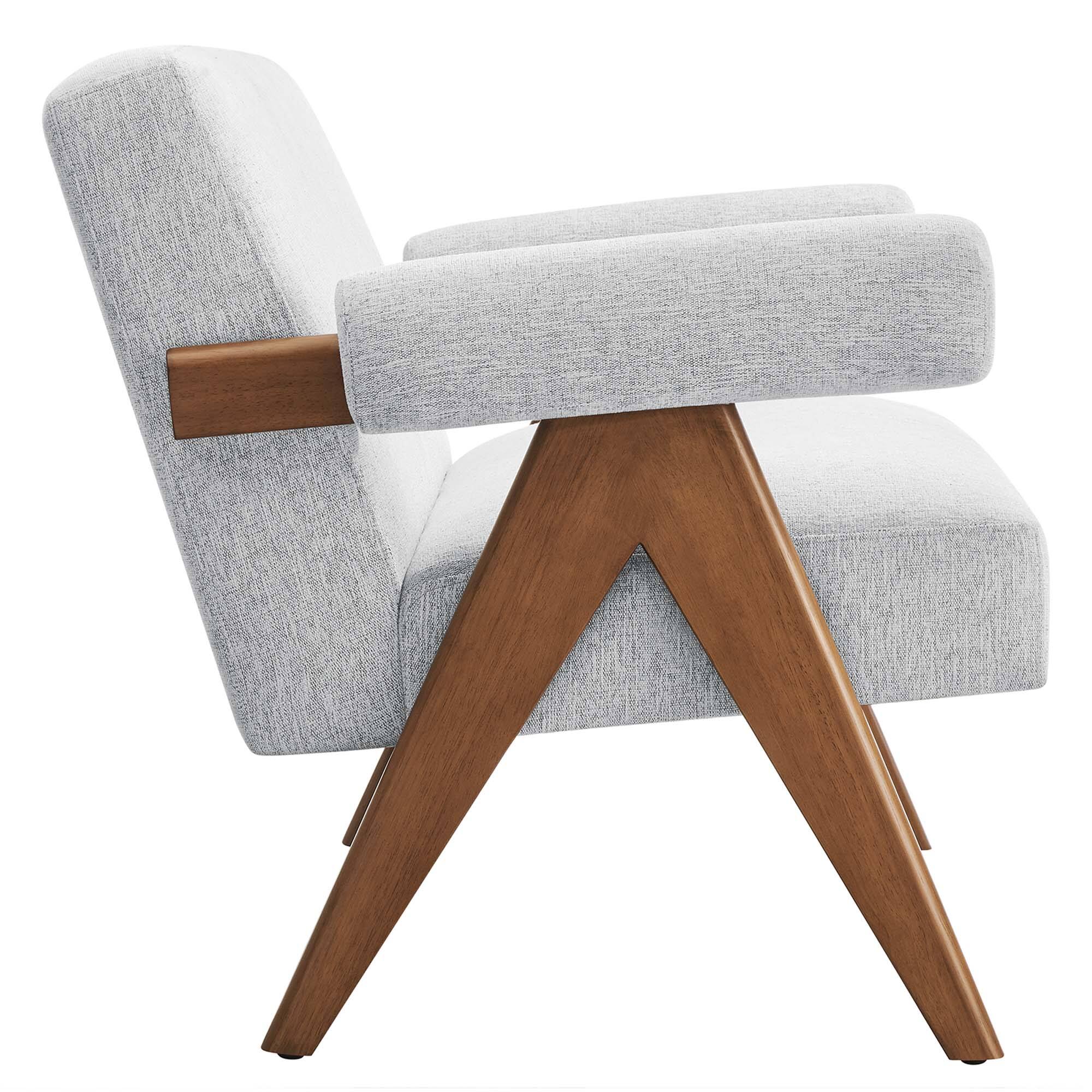 Alt View 2. Modway - Lyra Fabric Loveseat by Modway - Light Gray Fabric.