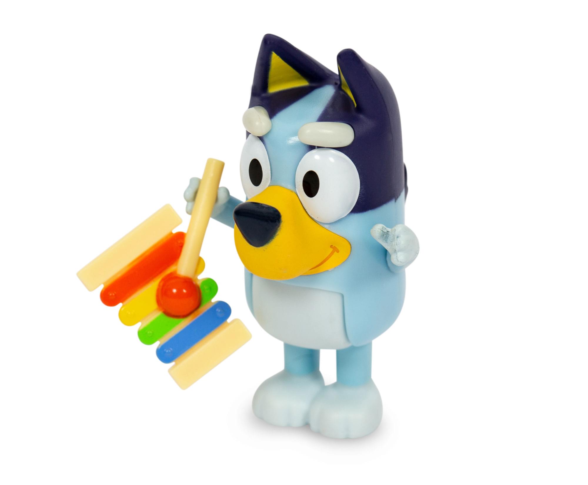 Front. Moose Toys - Bluey Action Figure Story Starter Pack | Bluey & Xylophone - Blue.