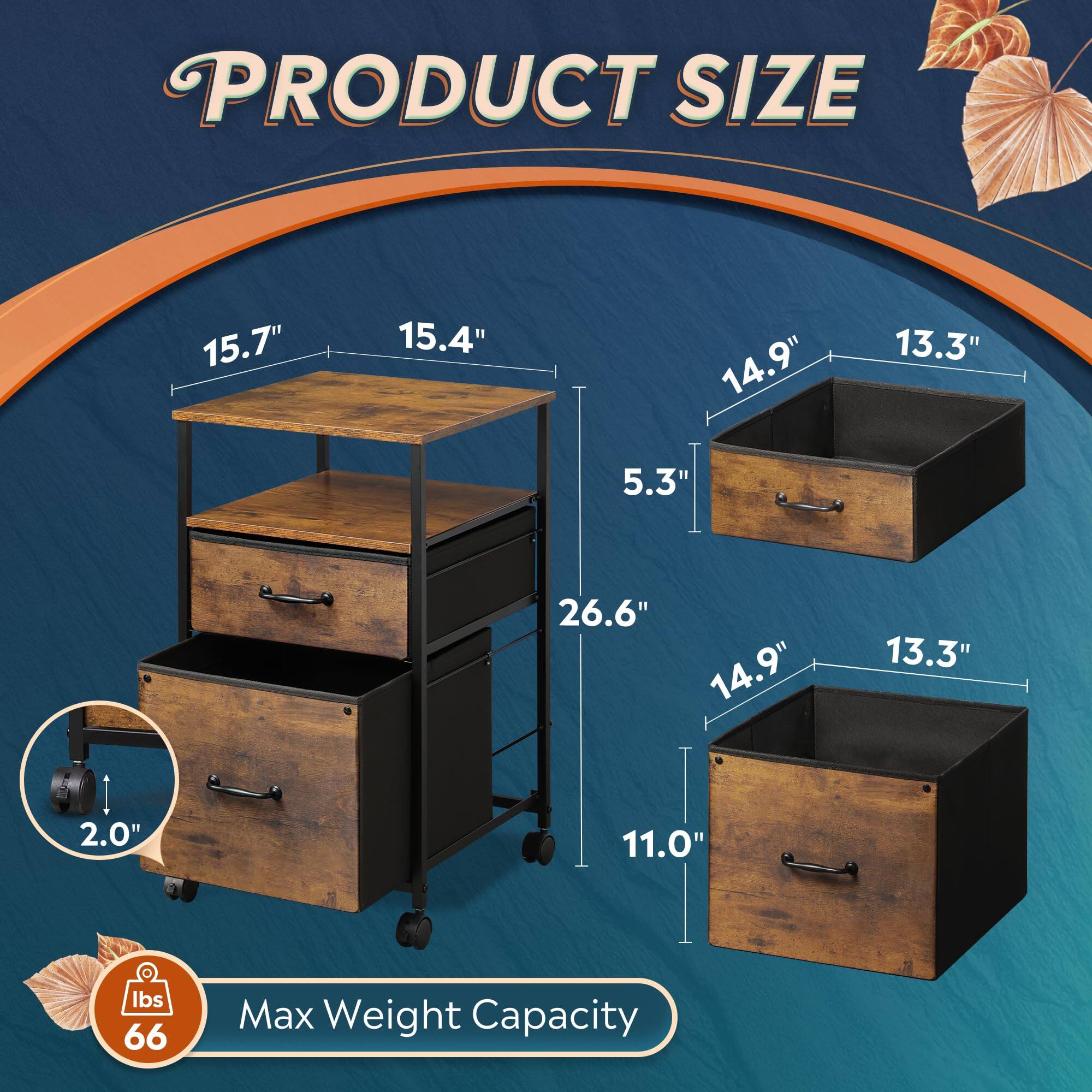 PRODUCT SIZE

- 15.7" x 15.4" x 5.3"
- 26.6" x 14.9" x 13.3"
- 11.0" x 14.9" x 13.3"
- 2.0" (height of wheels)

Max Weight Capacity: 66 lbs
