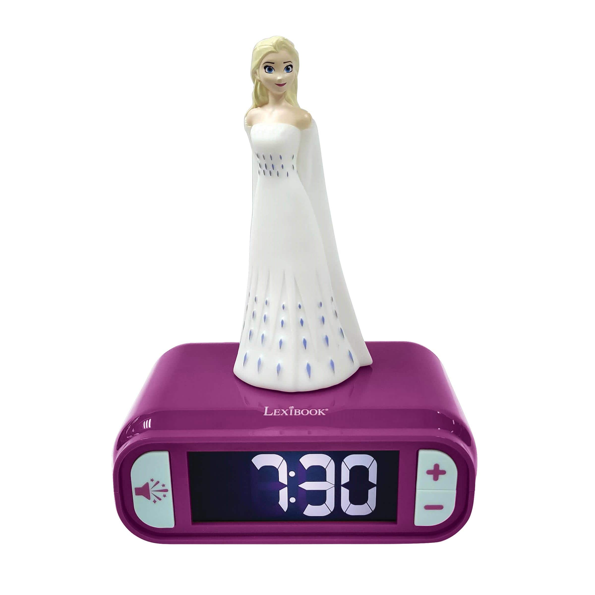 Lexibook - Disney Frozen Alarm Clock with 3D Night Light & Sound Effects - PURPLE