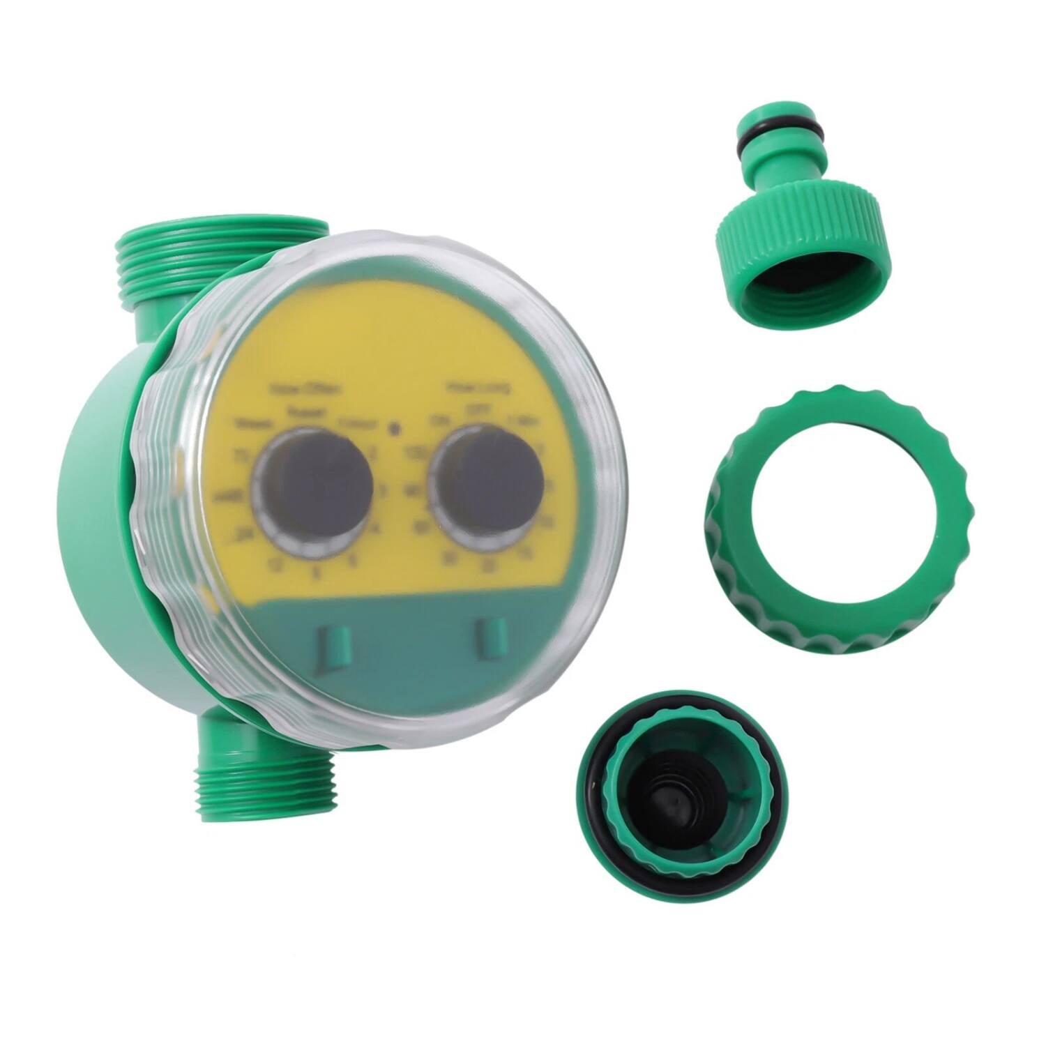 Front. Stock Preferred - Digital Water Timer Garden Irrigation Controller - Green.