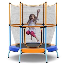 Kadyn - Kids Trampoline, Outdoor Jumper,48" Toddler Trampoline with Safety Enclosure Net-Orange