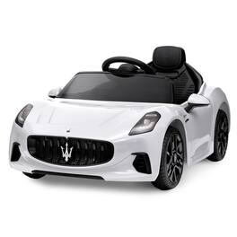 Homhougo - 12V Licensed Maserati GranCabrio Kids Ride-On Car - Electric Toy Vehicle with Remote, Lights & Suspension - White