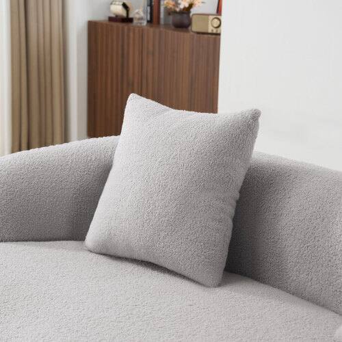Alt View 1. Anysun - Curved Loveseat Sofa with Round Armrest - Compression Couch, 2 Pillows, No Assembly for Small Spaces - Gray.