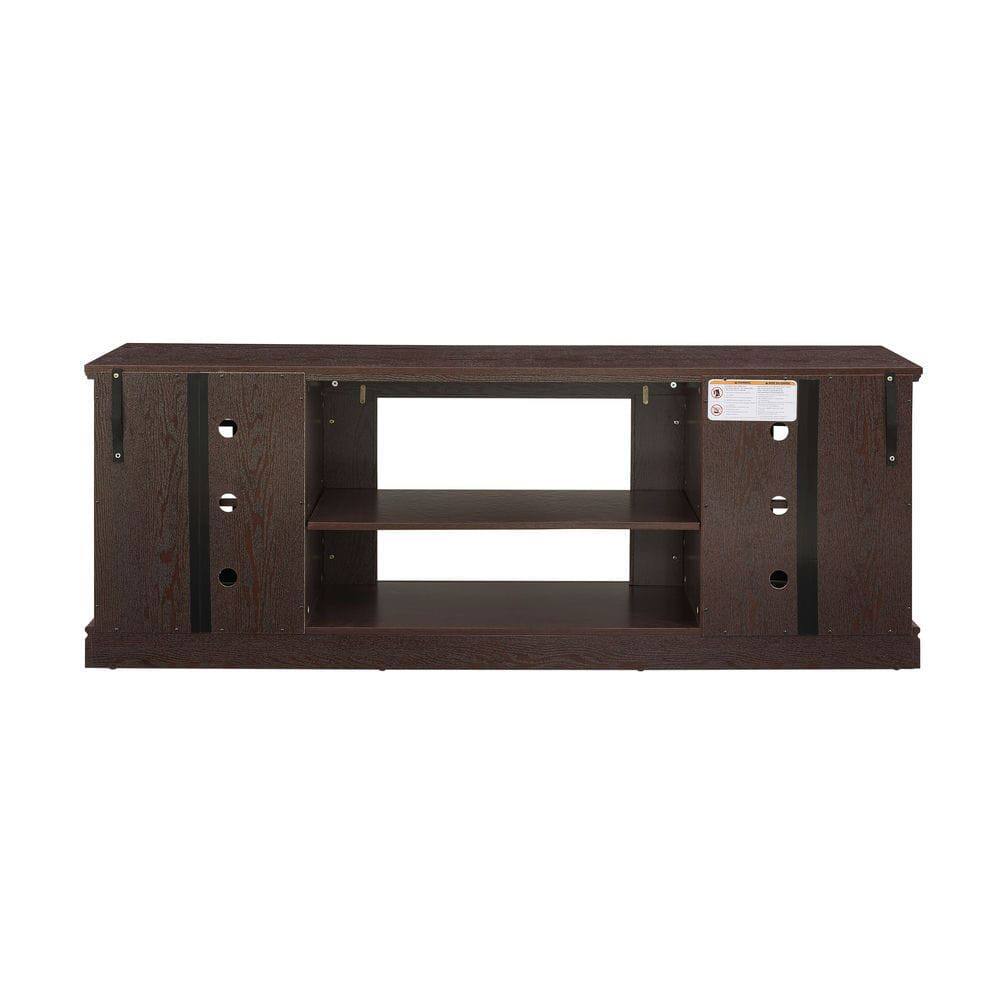 Alt View 9. Kadyn - 70-Inch Modern Entertainment Center with Faux Stone Design - Cherry - Brown.