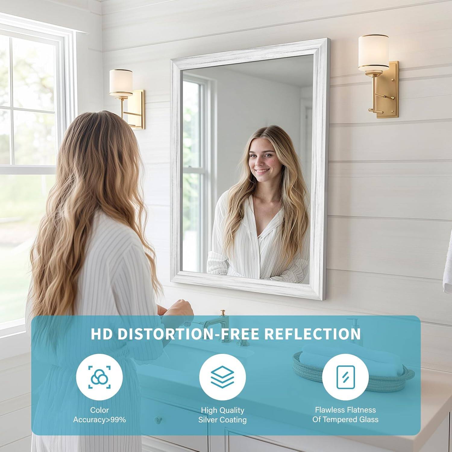 HD DISTORTION-FREE REFLECTION

- Color Accuracy >99%
- High Quality Silver Coating
- Flawless Flatness Of Tempered Glass