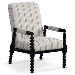 Gymax - Accent Chair Upholstered Armchair w/ Rubber Wood Frame Ergonomic Backrest - Beige, Black